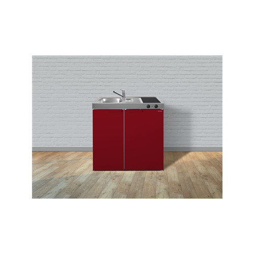 Minikeuken KITCHENLINE MKC 90 Rood met ceramisch kookvlak