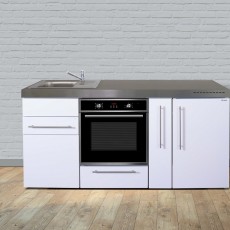 Minikitchen PREMIUMLINE MPB 180 A white oven and fridge
