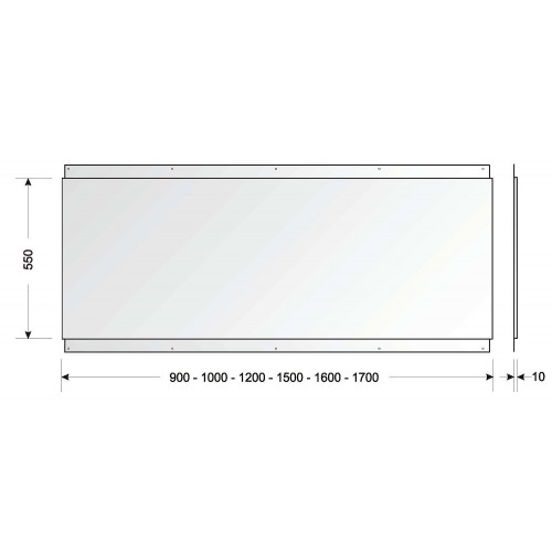 Edelstaal rugwand 160 cm voor minikeuken