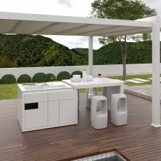 Nota WHITE indoor-outdoor mono block premium kitchen