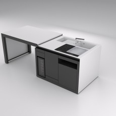 Nota + WHITE ANTRACITE indoor-outdoor mono block kitchen