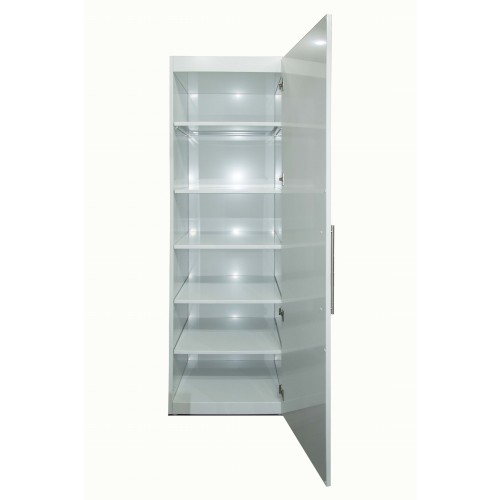 Metalen kolomkast WIT 60 x 200 cm scharnier rechts