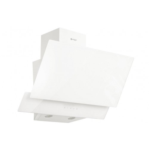 Dampkap 50 cm schuin Wit Glas  met uitlaat of recirculatie