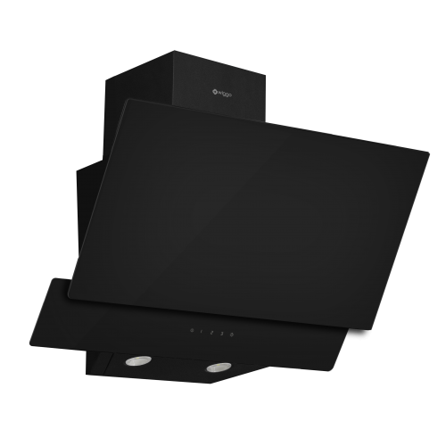 Dampkap 50 cm schuin Zwart Glas uitlaat of recirculatie