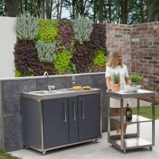 Metal Outdoor kitchen MO 120 A fridge induction hob