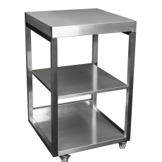 Outdoor serving trolly - standing table on wheels 62 x 62 cm
