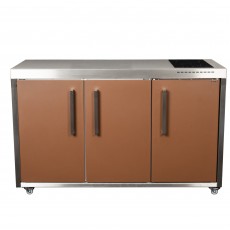 Metalen buitenkeuken MO150 koelkast en inductiekookplaat