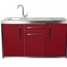 Metal Outdoor kitchen MO150S fridge induction hob