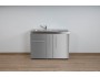 Minikitchen STAINLESS STEEL 120 cm fridge and hob