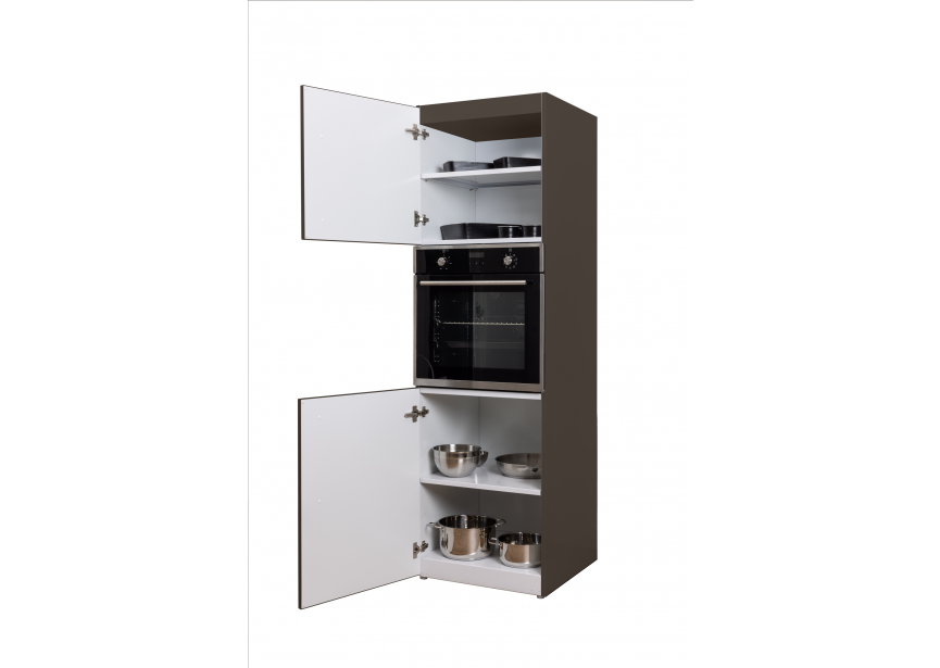 Hochschrank Backofen Seitlich offen Mocca Metallic