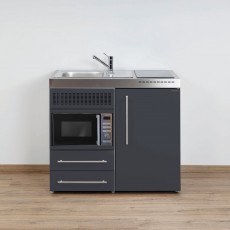 Minikeuken PREMIUMLINE MPM100 Leigrijs combi oven inductie