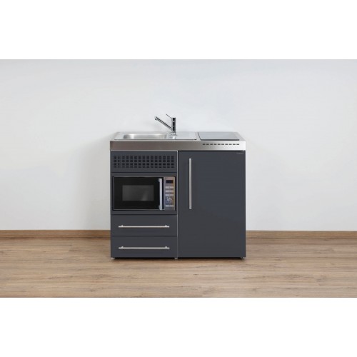 Minikeuken PREMIUMLINE MPM100 Leigrijs combi oven inductie