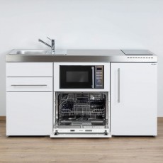Minikitchen 160 cm White fridge-dishwasher-microwave-induc