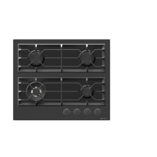 Gas hob - 60 cm - black with Wok