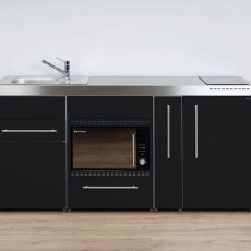 Minikeuken PREMIUMLINE MPMOS 180 A zwart met 3 toestellen