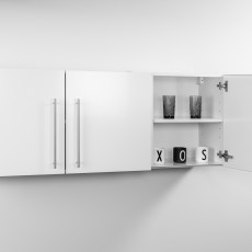 Wall cabinet metal white pre build 150 cm