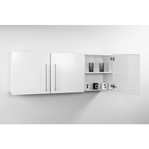 Voorgemonteerde metalen witte hangkast 150 cm