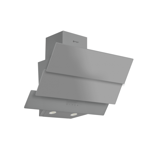 Dampkap 50 cm schuin Grijs Triple Glas uitlaat of recircula