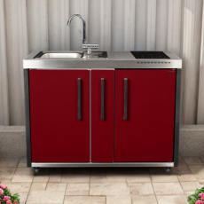 Metal Outdoor kitchen MO 120 A fridge induction hob