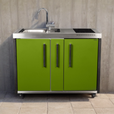 Metalen buitenkeuken MO120A koelkast en inductie kookplaat