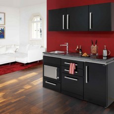 Project minikitchen BRISTOL BLACK 170 cm with 4 electrical