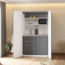 Metal Cupboard kitchen 120x66x200 cm full option slate grey