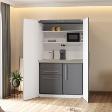 Kitchenette Armoire métal 120x66x200 cm full option grise ar