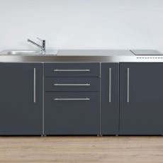 Minikeuken PREMIUMLINE MP 180 A Leigrijs vitrokeramische koo