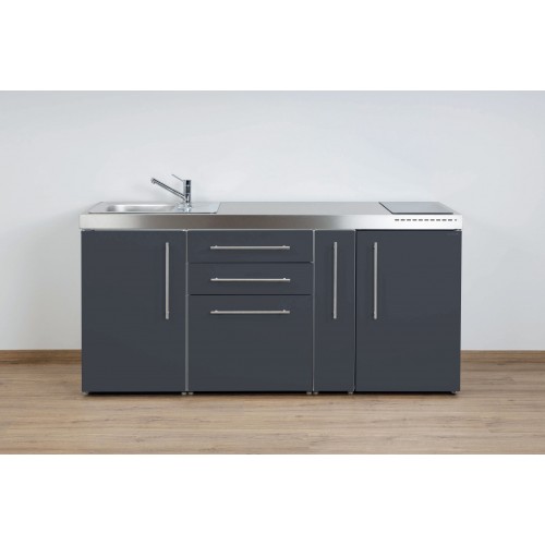 Minikeuken PREMIUMLINE MP 180 A Leigrijs vitrokeramische koo