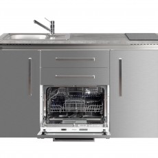 Minikeuken DESIGNLINE MDGS 150 RVS - Inox met 3 toestellen