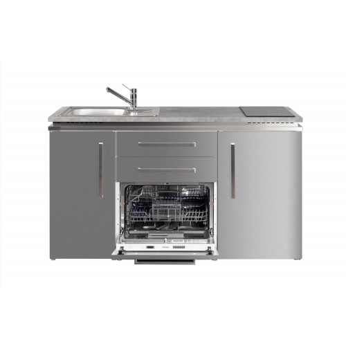 Minikeuken DESIGNLINE MDGS 150 RVS - Inox met 3 toestellen