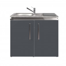 Minikeuken DESIGNLINE MD 100 Leigrijs koelkast inductie kook