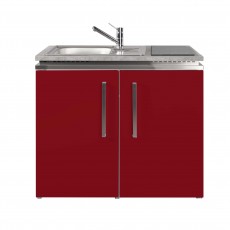 Minikitchen DESIGNLINE MD 100 Red fridge induction ho