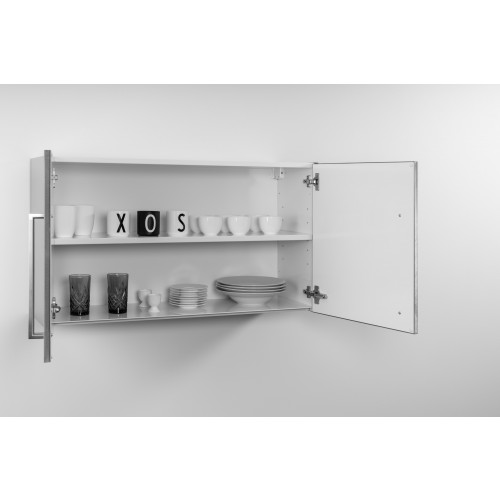Voorgemonteerde DESIGNLINE Inox edelstaal hangkast 100 cm