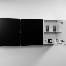 Wall cabinet metal black pre built 150 cm