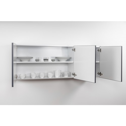 Voorgemonteerde metalen lei grijs hangkast 150 cm