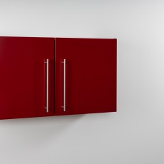 Wall cabinet metal red pre build 100 cm