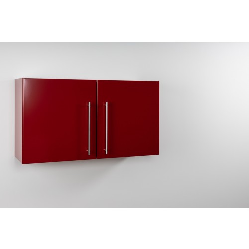Armoires suspendue métal rouge montées 100 cm