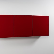 Wall cabinet metal red pre built 150 cm