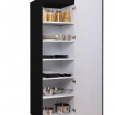 Metal tall cupboard 60 x 200 cm Black pre built