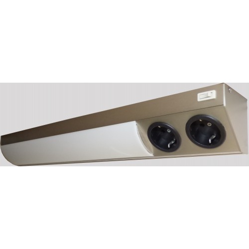 LED strip ALUMINIUM INOX 56 cm met 2 stekkerdozen